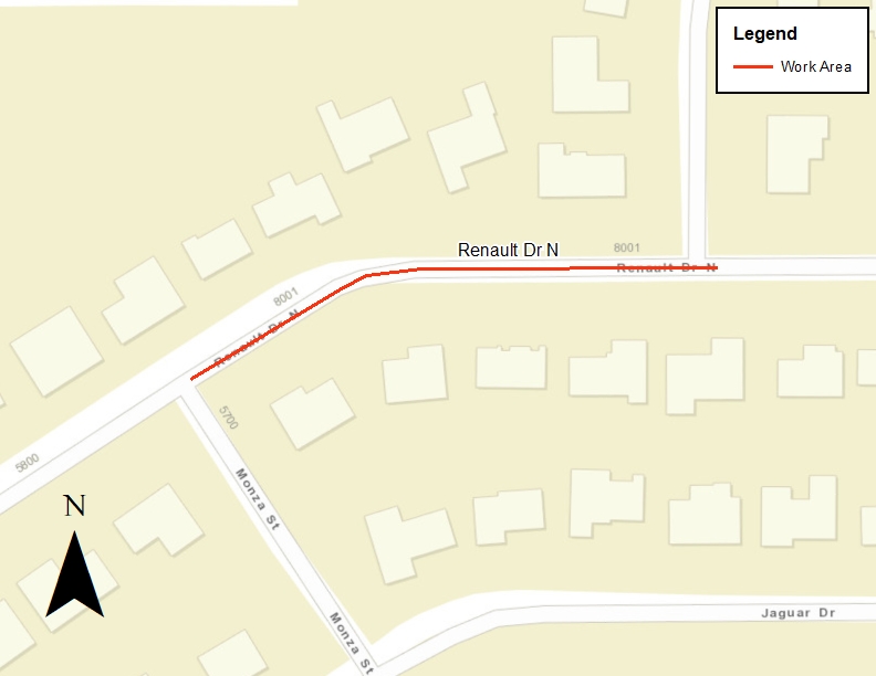 Renault Drive Water Improvement Project - Map of Work Area